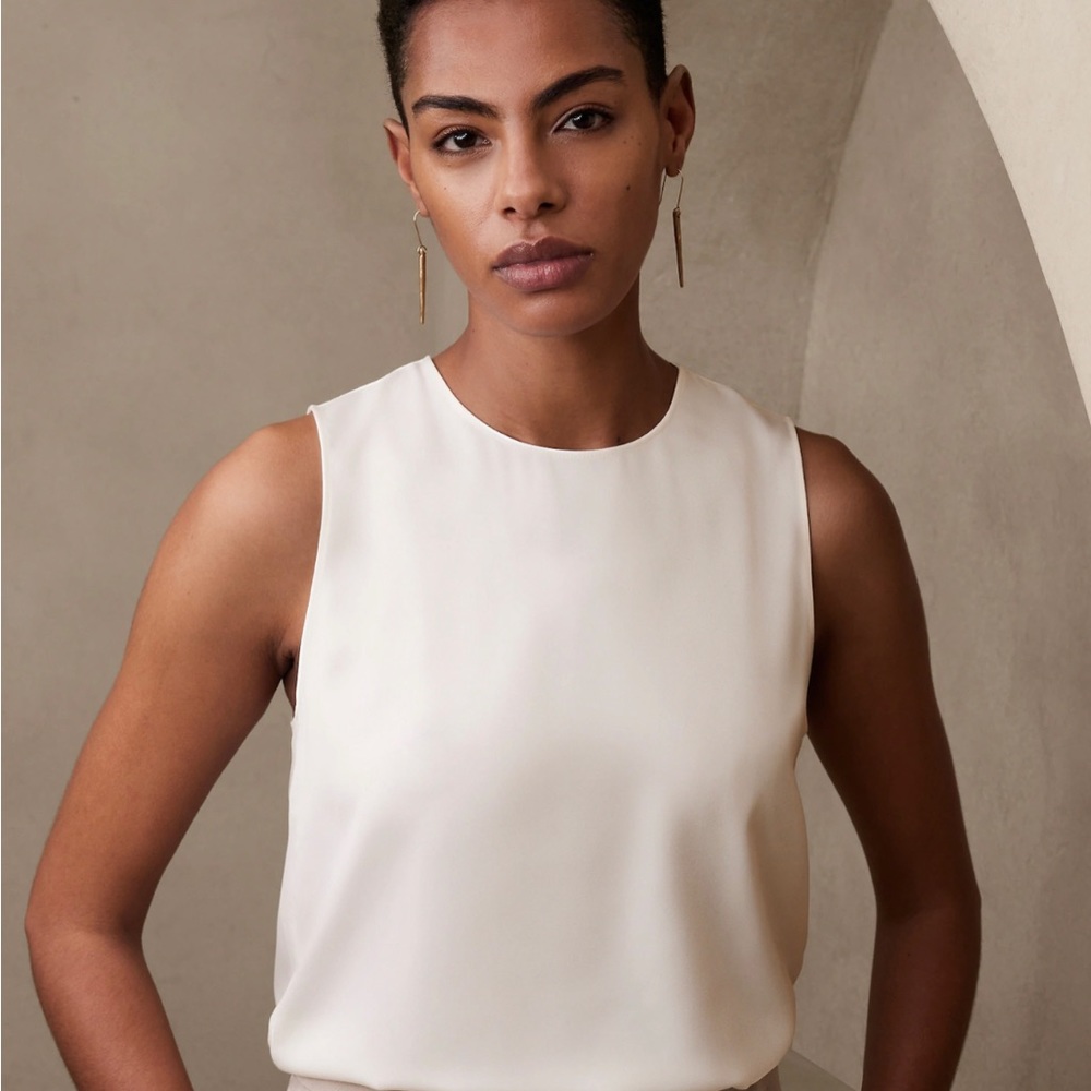Banana Republic Factory Shell Tank in White Sz S